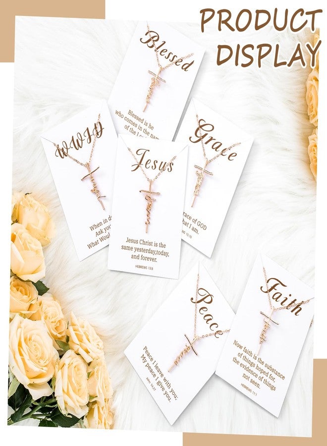 yesaior 24 Sets Faith Cross Necklaces Gifts Christmas Necklace for Women Religious Present Necklace with Verses Card Christian Gifts for Women Church Coworker (Classic) - Image 4